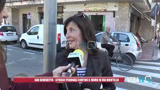 San Benedetto del Tronto - Strisce pedonali contro il muro in via Montello