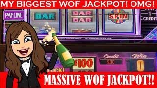 MASSIVE $100 WHEEL OF FORTUNE EPIC Handpay Jackpot Caught LIVE! Caesars Palace VEGAS