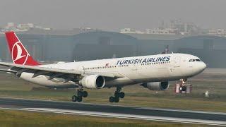 Amazing Best Smoothly Landings Airplanes Turkish Airlines Airbus A330-300 and Other Flights at Dhaka