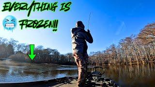 EVERYTHING Around Me is FROZEN!!! Can I STILL Catch a BASS???