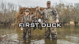 Duck Hunting - 10 Year Old Shoots First Limit Of Mallards!! K Zone TV - "First Duck"