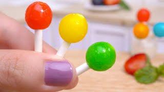 Sweet Miniature Lollipop Recipe | Easy Making Tiny Lollipops With Fruit And Jam | Tiny Cakes