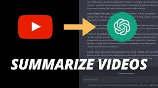 How to Summarize a YouTube Video with ChatGPT? (2024)