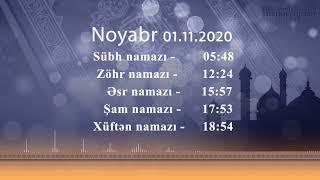 Namaz vaxtı 01.11.2020