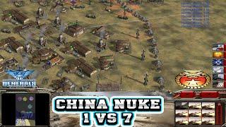 Command & Conquer Generals Zero Hour - China Nuke General 1 vs 7 HARD Generals (1080p 60fps) P41