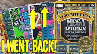 I WENT BACK and WON! Playing $100 Mega Bucks Lottery Ticket