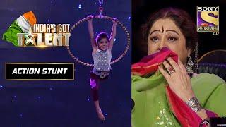 इस नन्ही Contestant के Aerial Act ने किया सभी को हैरान | India's Got Talent Season 4 | Action Stunt