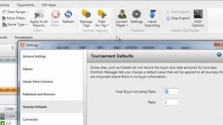  Holdem Manager 2: Настройки по умолчанию для турниров 