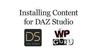 How to install content for DAZ Studio