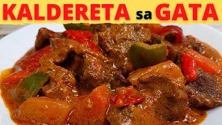 KALDERETA SA GATA | Beef Caldereta With Coconut Cream | Beef Caldereta With Coconut Milk