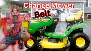 How to replace Blade mower belt on D110 John Deere