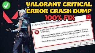 Valorant critical error crash dump FIX