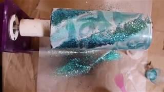 Application of Dyed Epoxy and Glitter on Stainless Steel Tumbler