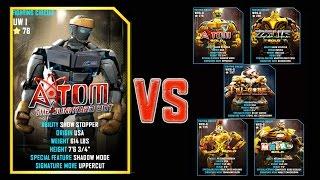 Real Steel WRB FINAL Atom VS GOLD ROBOTS Series of fights NEW ROBOT (Живая Сталь)