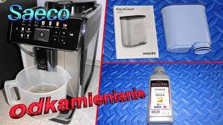 Saeco GranAroma coffee machine descaling and water filter replacement.