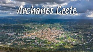 Archanes Crete, must visit village! walking tour in 4k, Greece 2022