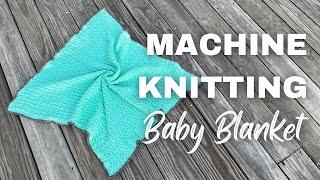 Knitting Machine Baby Blanket With Mock Crochet Trim