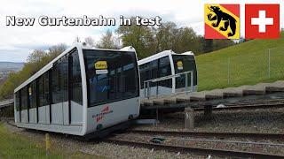 New Gurtenbahn in test (Apr 2024) 4K #switzerland #funicular #Gurten