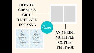 How to create a grid in Canva so you can print multiple copies per page. BONUS TIP at the end!!