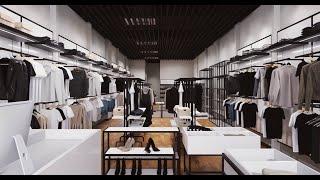 Modern clothing store 3D design | custom retail fashion store fixtures & furniture   #shorts