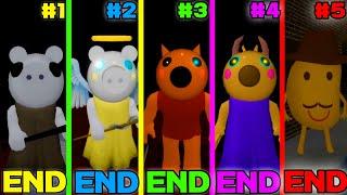 ROBLOX PIGGY ALL 5 ENDINGS! ROBLOX PIGGY