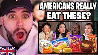 Brit Reacts to College Students from around the World try American Snacks!