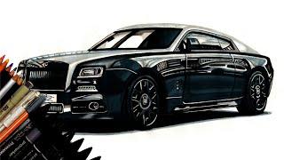 Realistic Car Drawing - Rolls Royce Mansory Wraith - Time Lapse - Drawing Ideas