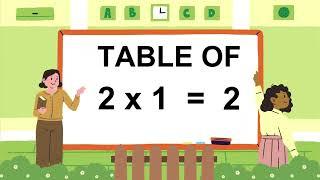 2 x1=2 Multiplication,Table of 2, Maths Table,Rhthmic table of 2,Table of Two 2 Tables Song