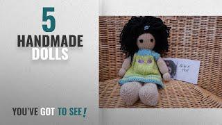 Top 10 Handmade Dolls [2018]: Handmade doll hand knitted 12" doll, black hair doll, brown hair