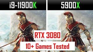 Intel i9 11th gen 11900k vs 5900X Benchmarks RTX  3080 | 12 Games Testin