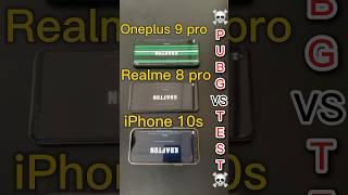 One-plus9pro Vs Realme8pro Vs iPhone 10s /PUBG TEST ️#youtubeshorts #pubgmobile