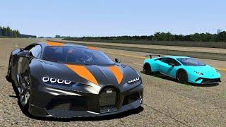 2000hp Huracan Performante vs 1500hp Bugatti Chiron Sport Race at Nardo Ring