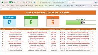 Risk Assessment Checklist Template in Excel | Step by Step tutorial