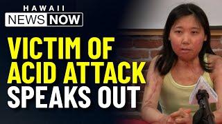 Victim of acid attack speaks as suspects appear in court