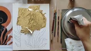 FREE Tutorial - GOLD FOIL Painting - Art Canvas Design Studio