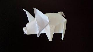 Поросенок  оригами, pig origami (Fuchimoto Muneji)