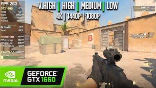 GTX 1660 | Counter-Strike 2 - 4K, 1440p, 1080p - Low, Medium, High, Very High