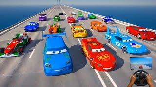 Race All Cars 2   Crazy Track   McQueen VS The King Snot Rod Boost Wingo DJ Francesco and Friends