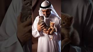 قطط بالذكاء الاصطناعي رجل  راى القطط الصغيره فاخذهم معه الجزء ال3 والآخر ️