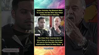 Indian Youtuber Raj Shamani Went To London And Sat With Vijay Malya #shortsfeed #trendingshorts