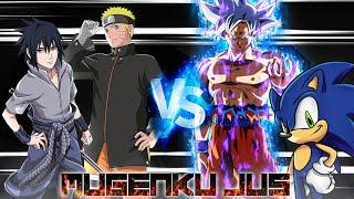 Naruto The Last & Sasuke Rinnegan vs Goku DBS V3.5 & Sonic All Forms ANIME MUGEN JUS Team Fight 2vs2