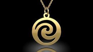 Lant cu pandantiv din aur galben model Mirage - ATCOM Jewelry