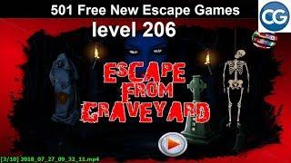 [Walkthrough] 501 Free New Escape Games level 206 - Escape from graveyard - Complete Game