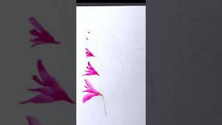 GLADIOLUS FLOWER IN WATERCOLOR| #shorts | QUICK SIMPLE & EASY | A to Z FLOWER PAINTING