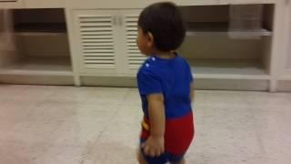 Alex Prin Braun runs around in the mall. (15 month  old)