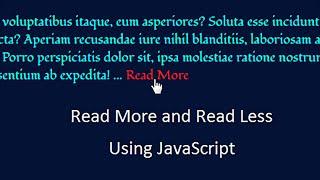 How To Design Project [ Read More and Read Less Using JavaScript ] in JS