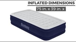 Bestway Tritech 15" Air Mattress Antimicrobial Coating with Built-in AC Pump, Twin