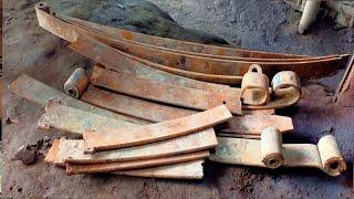 Knife Making - Making a Super Sharp Kurbani Knife From  Rusted Leaf Spring