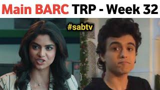 Sab tv week 32 trp - Tera Yaar Hoon Main trp - Jijaji become last  | Maddam Sir, hero, tmkoc trp