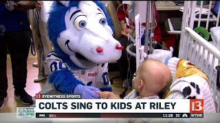 The Colts sing to kids at Riley Children's Hospital